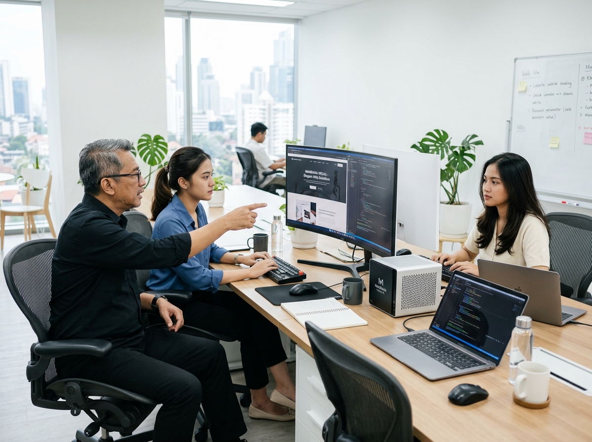 mandana visual team web developer sedang menggarap proyek web